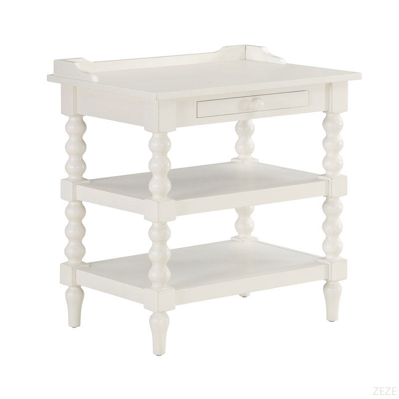 Table de chevet blanche antique