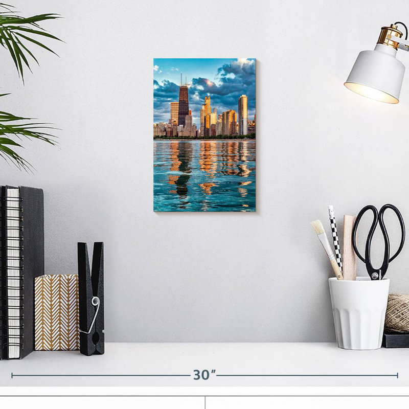 Chicago Bay Skyline, 12" H x 8" W