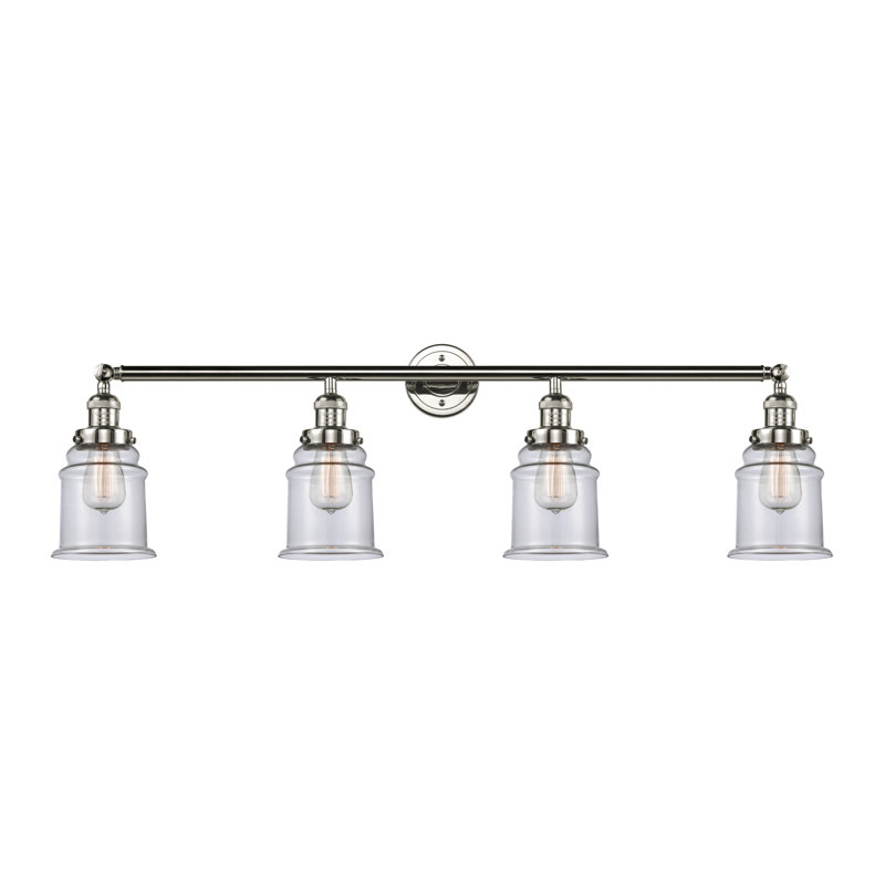 Galaviz 4 - Light Dimmable Vanity Light, Clear, Polished Nickel, 6 Watt Vinage LED Bulb
