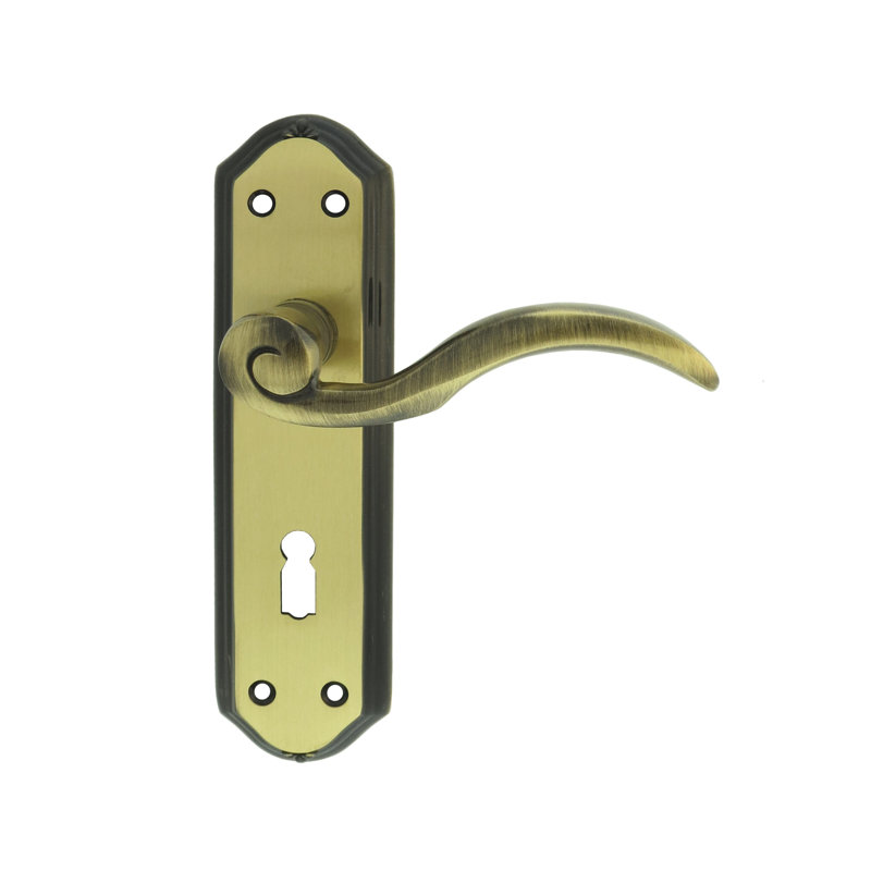 Wentworth Lock Door Handle, Florentine Bronze