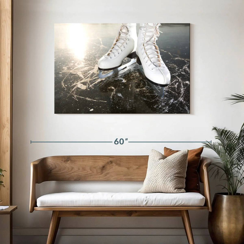 Sireci White Ice Skating Shoes, 30" H x 45" W