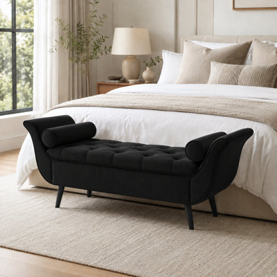 Velvet Upholstered Storage Bench