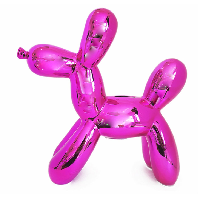 Tirelire pour chien en céramique rose vif Anakin Plus - 12 po de hauteur