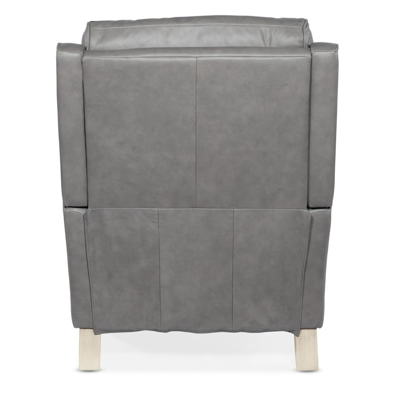 Dontay Leather Power Recliner, Gray Genuine Leather