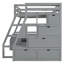 Lit mezzanine double avec 7 tiroirs, 2 tablettes et un bureau-27613219-27613217
