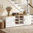 2-Door Padded Shoe Storage Bench Cabinet, Adjustable Removable Shelves & Anti-Tip Design, Scratch-Resistant Finish Suitable For Entryway-141610564