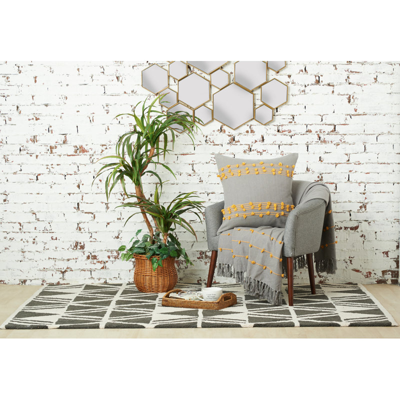 Tabb Plain Weave / Muslin Throw Blanket, Gray