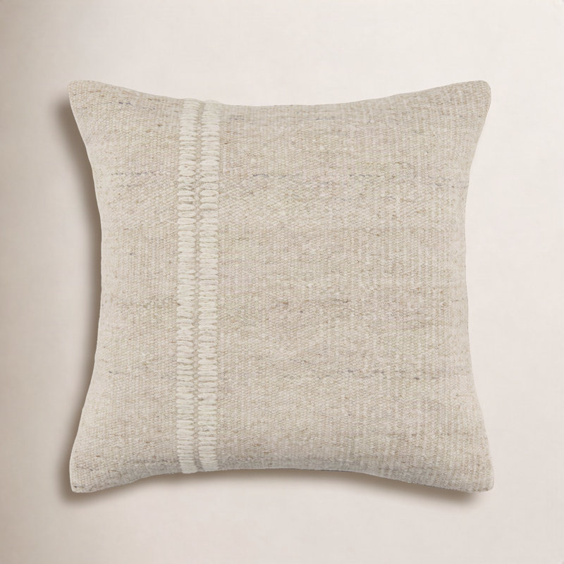 Coussin décoratif Jundah, Carré 18 po, Beige clair, Housse de coussin seulement - sans coussin