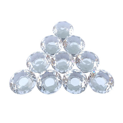 Boutons d'armoire en verre, tiroir transparent, tête de diamant, projection de 1 po