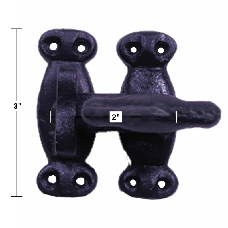 Black Wrought Iron Flip Bolt Cabinet Door Latch