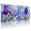 Plantes et fleurs fleurs mauves, ensemble de 3 reproductions d'art sur toile-1345144801