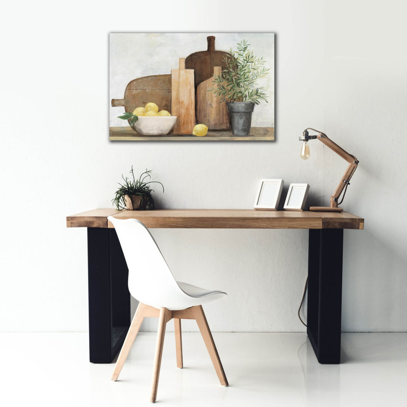 "Epic Graffiti" Rustic Kitchen Brown "par Julia Purinton, art mural sur toile, H 26 po x l 40 po x P 1,5 po