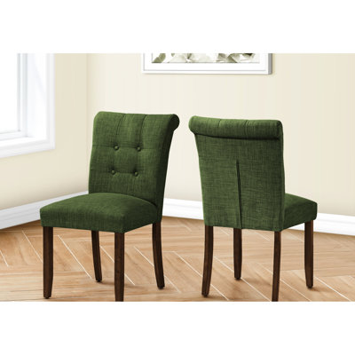38 chaises de salle à manger de 38 po de hauteur, revêtues de tissu, avec pieds en bois de noyer pour chaise moderne et 2 pièces, haute, revêtues de tissu
