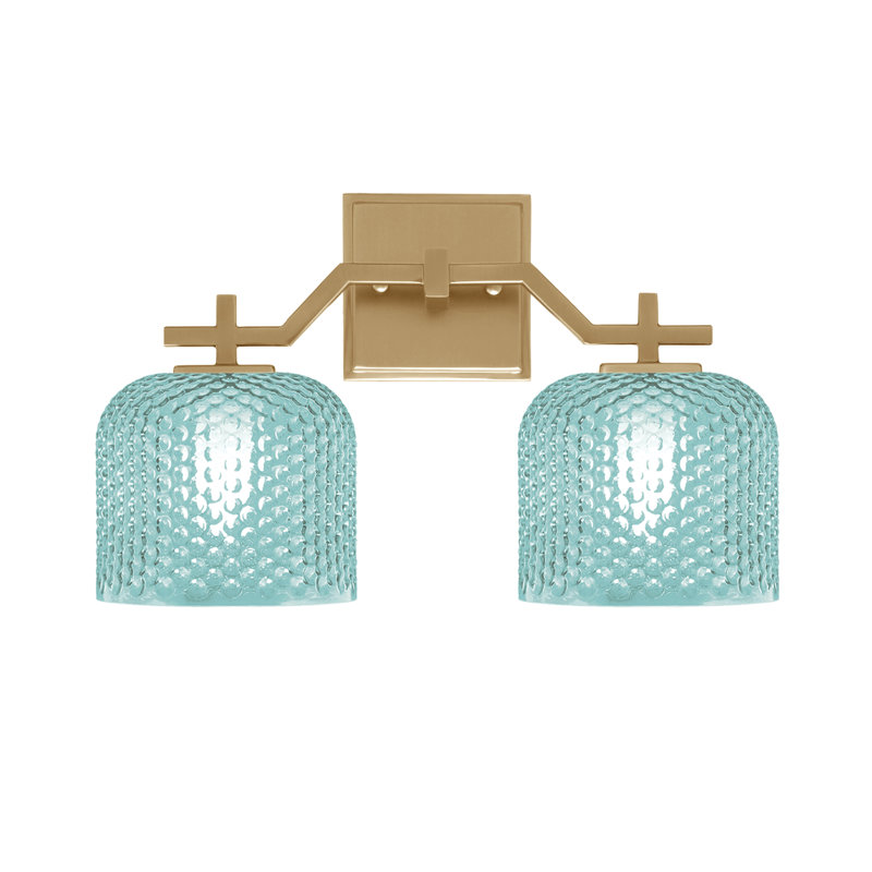 Bar pour salle de bain Headland illustré avec verre texturé fumée de 6 po, H 10 po x l 15,75 po x P 6 po, Laiton