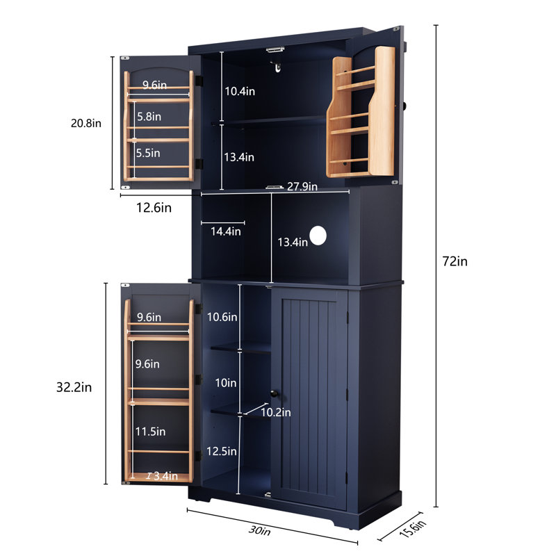 Armoire de rangement 72 po, Bleu