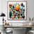 Toile avec cadre flottant brun