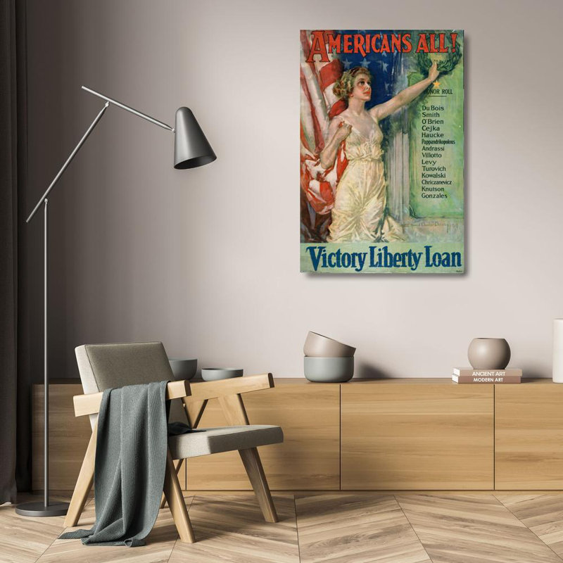 «Americains All! Victory Liberty Loan» par Howard Chandler Christy - Art mural sur toile tendue avec châssis