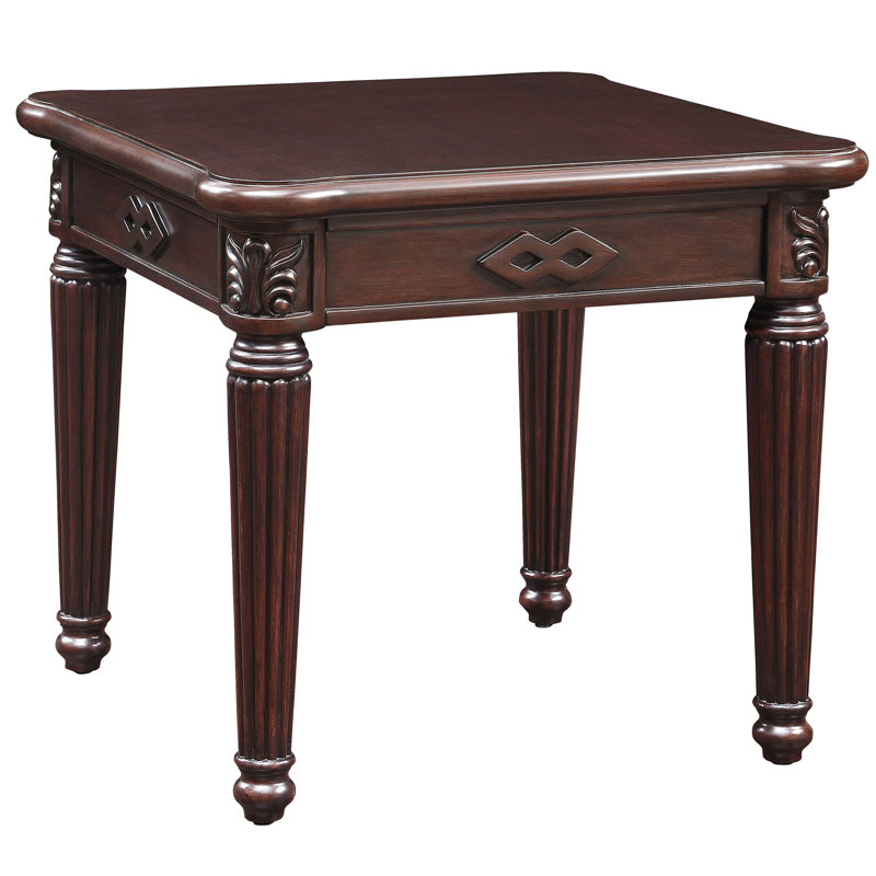 Arbaj Transitional Square End Table in Espresso