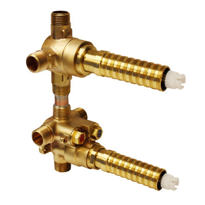 Universal 1/2-in Thermostatic Rough Valve with Integrated Three Outlet Diverter