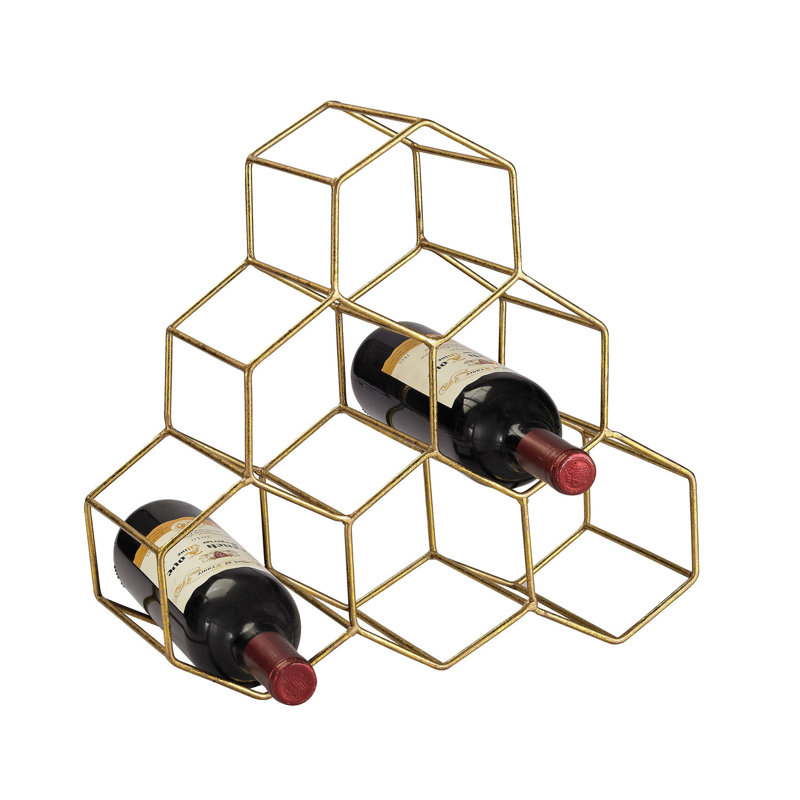 Angular Study Wine Rack - Gold