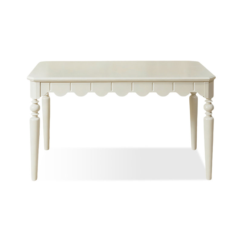 Modern White Rectangular Solid Wood Dining Table, 29.53"H x 55.12"L x 31.5"W
