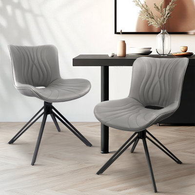 Upholstered Mid-century Modern Dining Chairs Swivel Dining Room Chairs
