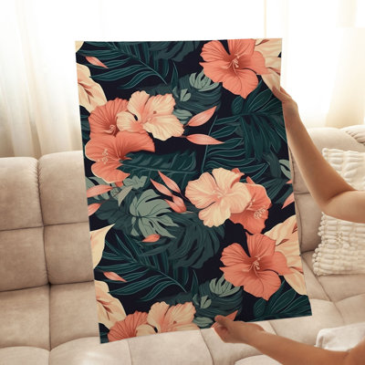 Floral, Hibiscus hawaïen, impression d'art tropical sans cadre