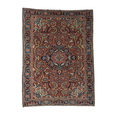 Tapis oriental rectangulaire rouge en laine noué à la main 8 pi 6 po x 11 pi 7 po - 3DFF01A5FC8D4DE29FC3D0CD1C10F75D
