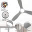 Ventilateur de plafond encastré à 3 pales de 52 po de style moderne avec télécommande, supportant la connexion de téléphone portable et la fonction vocale-114903052
