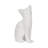 Decorative Kitty with Hanging Tail Figurine Sculpture for Table Decor - Unique Resin Object for Desks, Living Room or Home Decoration - White