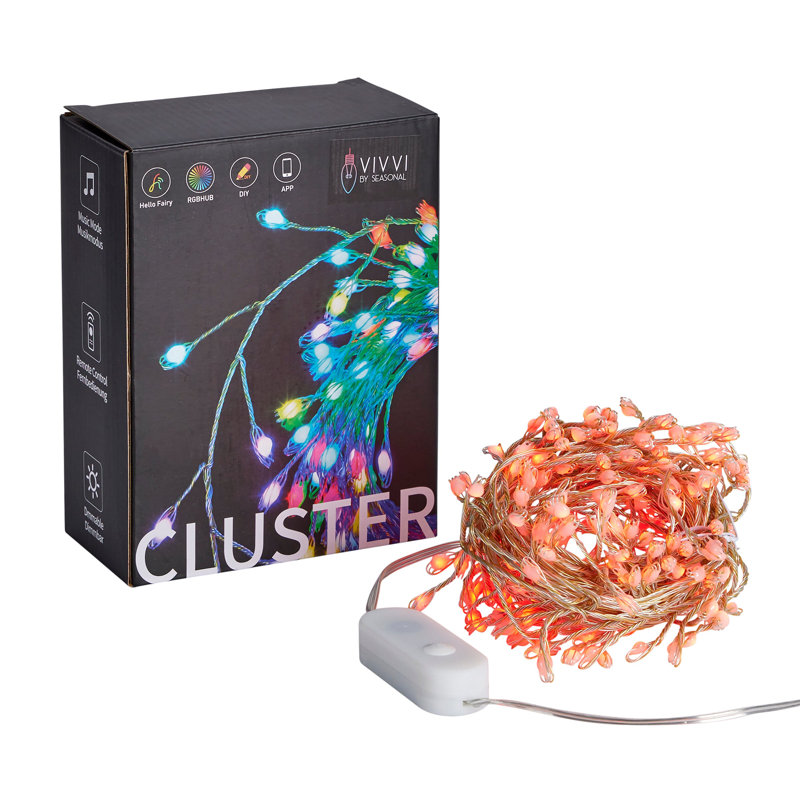 Vivvi App Based RGB Cluster Lights, 19.7' 200 LEDs