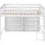 Lit mezzanine avec 8 tablettes et blanc - Organisez votre chambre à coucher facilement-1053560646