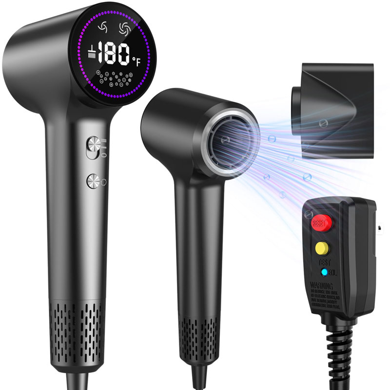 Hair Dryer - 110000 RPM High-Speed Ionic Blow Dryer, Fast Drying Professional Hairdryer with HD Display & Low Noise