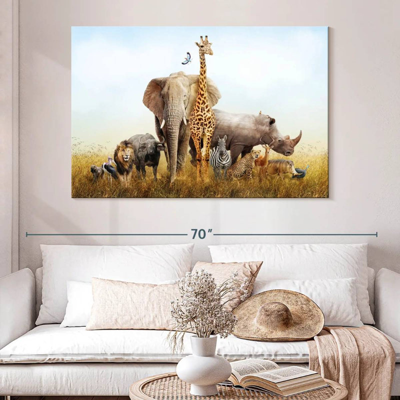 Brampt Kenyan Safari Animals, 34" H x 51" W