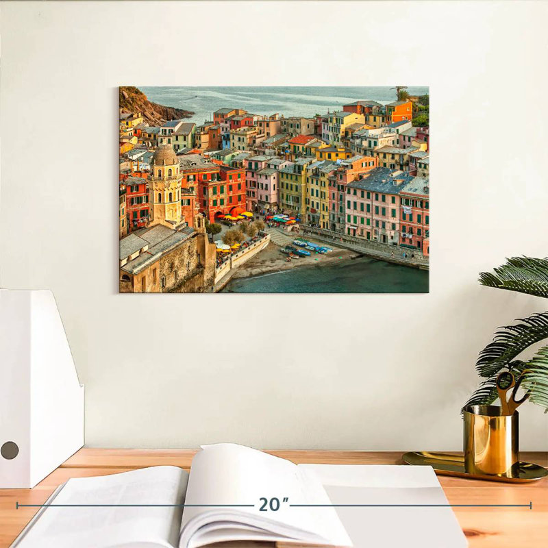 Lilie Vernazza dans les Cinque Terre, Italie, H 8 po x l 12 po