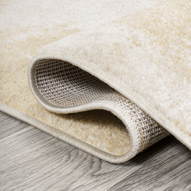 Tapis doré / crème Dailah, Rectangle 2 pi 11 po x 5 pi