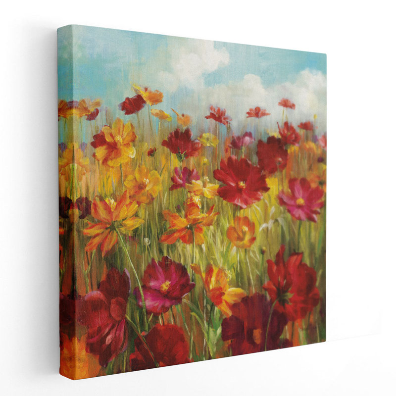 Cosmos in the Field - reproduction d'art sur toile, H 12 po x l 12 po