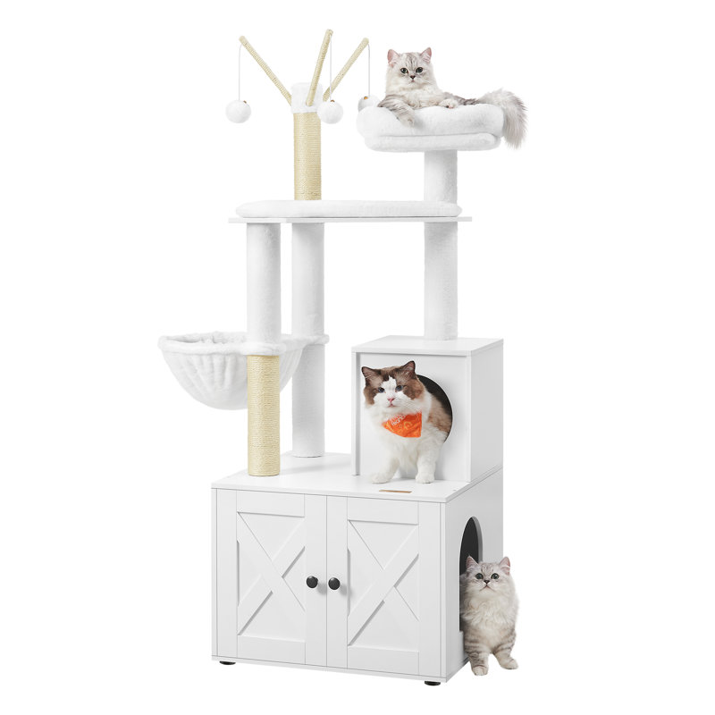 140cm H Cat Tree, White
