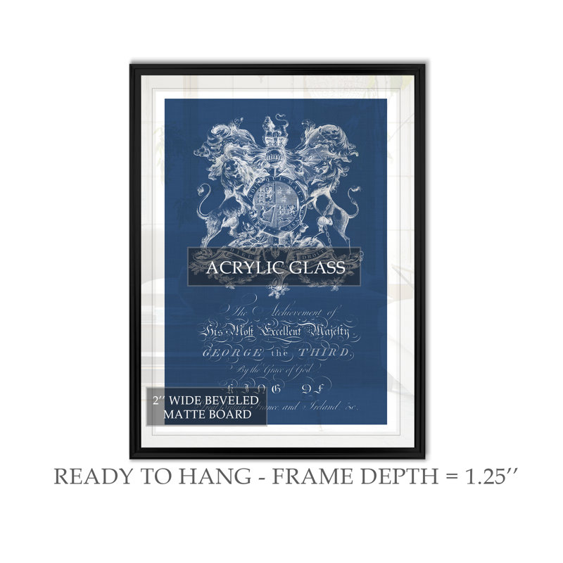 « heraldry on marine i », impression sur toile, H 18,5 po x l 24,5 po x P 1,5 po, Noir