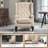 Mid-Century Modern Accent Chair,High Wingback Chair,Button-Tufted Upholstered Fabric Armchair,wood-213395841