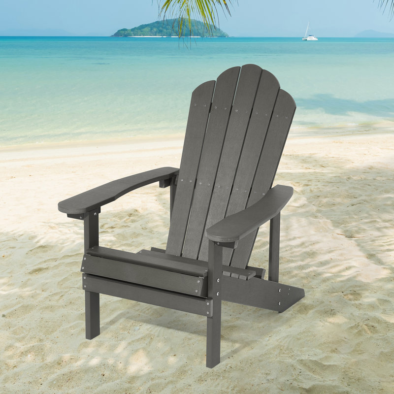 Chaise Adirondack en plastique Halstein, Gris anthracite