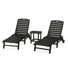 Ensemble de chaise longue 3 pièces avec table d'appoint Nautical