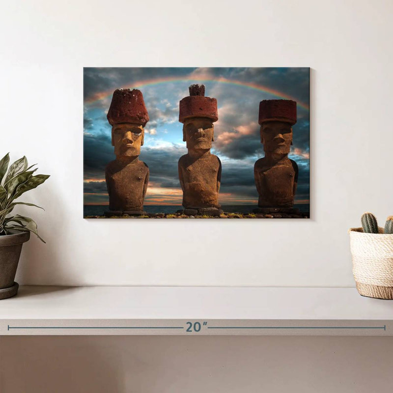 Statues Lilie Moai, H 8 po x l 12 po