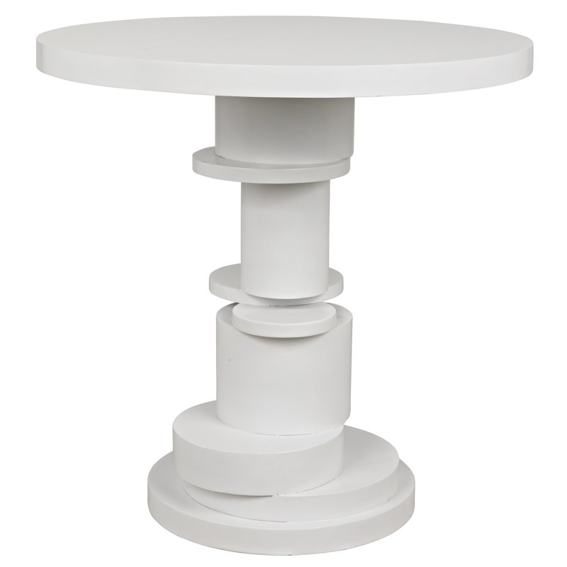 Hugo Solid Wood End Table, Solid White