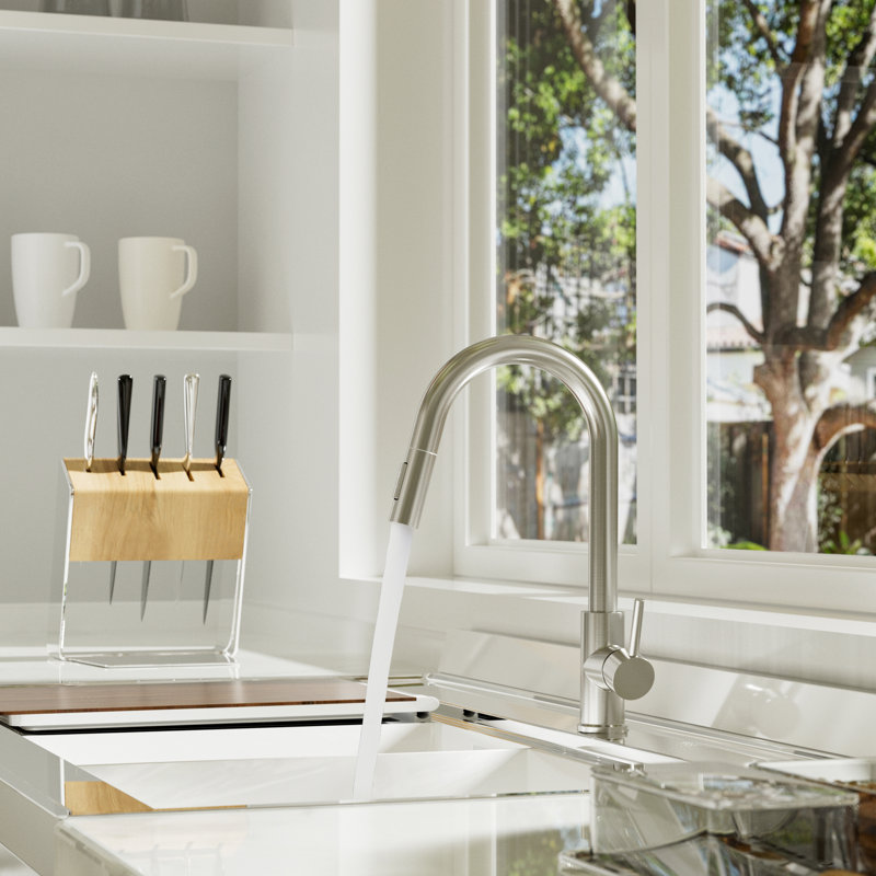 RoomTec Pull Down Kitchen Faucet, Brushed Nickel