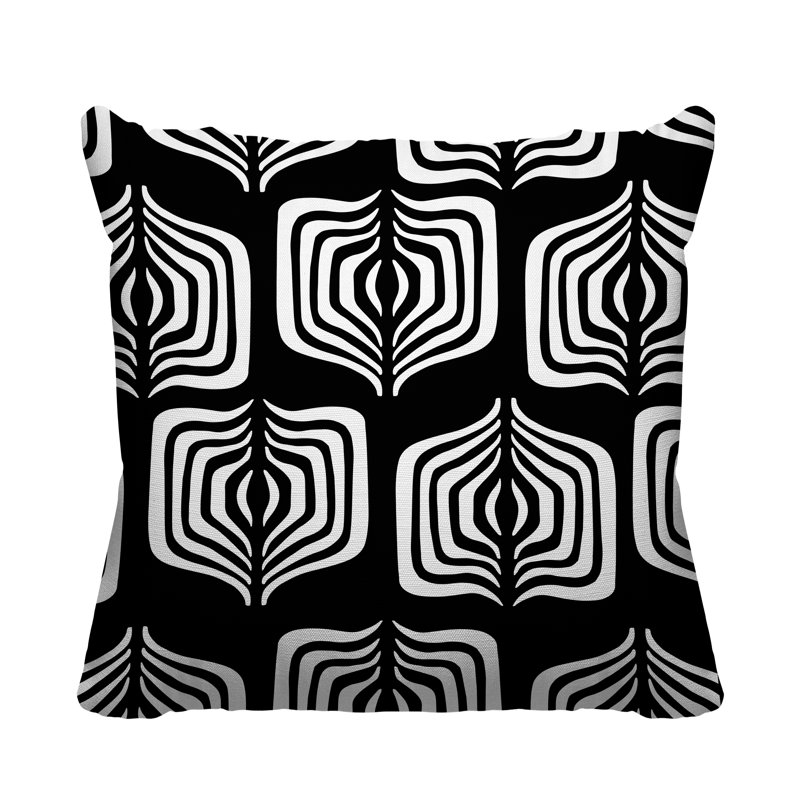 Coussin décoratif intérieur / extérieur Dudley, L 15 po x H 15 po, Noir