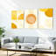 Abstrait art géométrique sur toile jaune, motif minimaliste moderne (ensemble de 3)-738285667