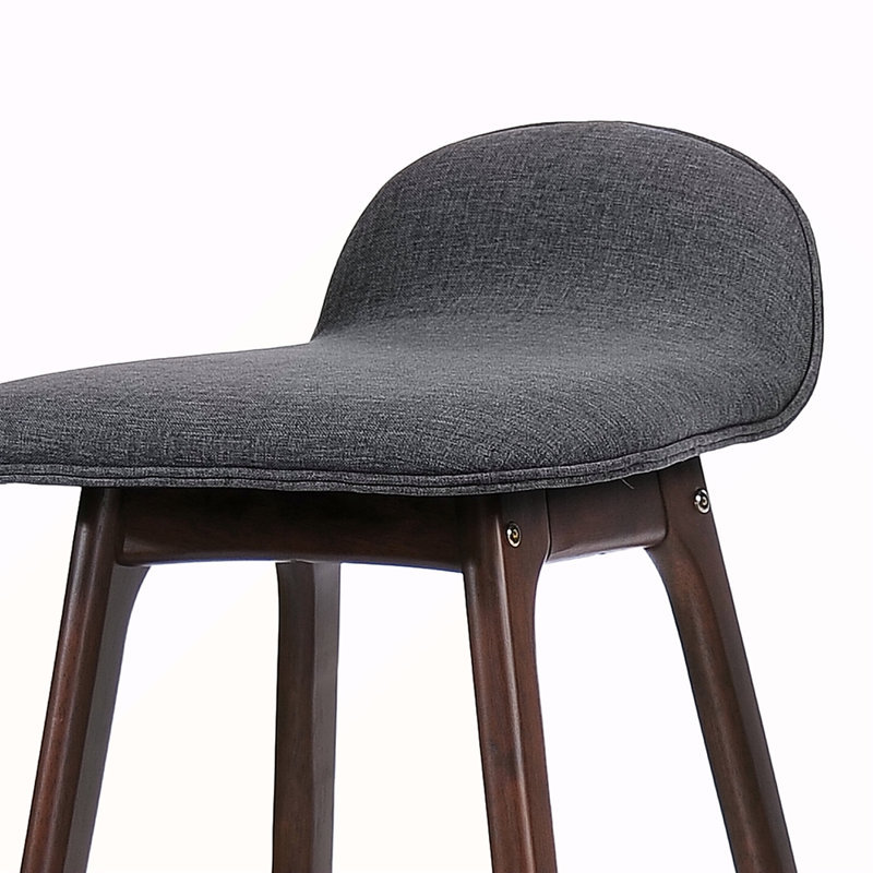 Ensemble de 2 tabourets de bar Mid-Century, Brun, Gris foncé