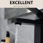 Robinet de lavabo de salle de bain contemporain, cascade noire mate, plaque de pont, drain escamotable, conduites d'alimentation, une poignée, conception géométrique, robinet à cartouche, robinet à finition cascade, fini, trou,