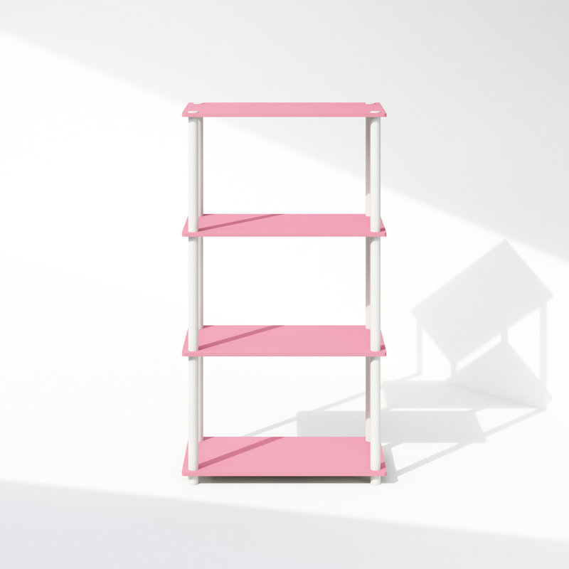 Creekside Plastic Etagere Bookcase, Pink, (4 Shelves) 43.3" H x 23.6" W x 11.6" D